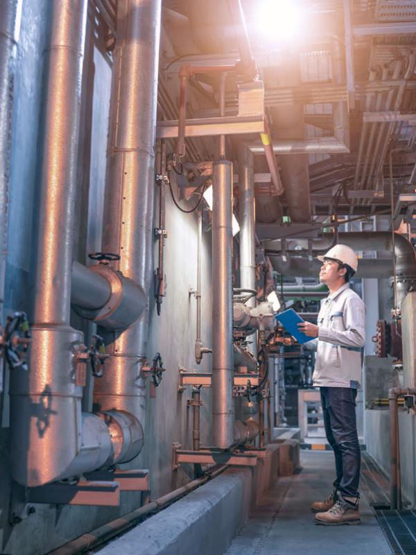 Engineer maintenance equipment at power plant